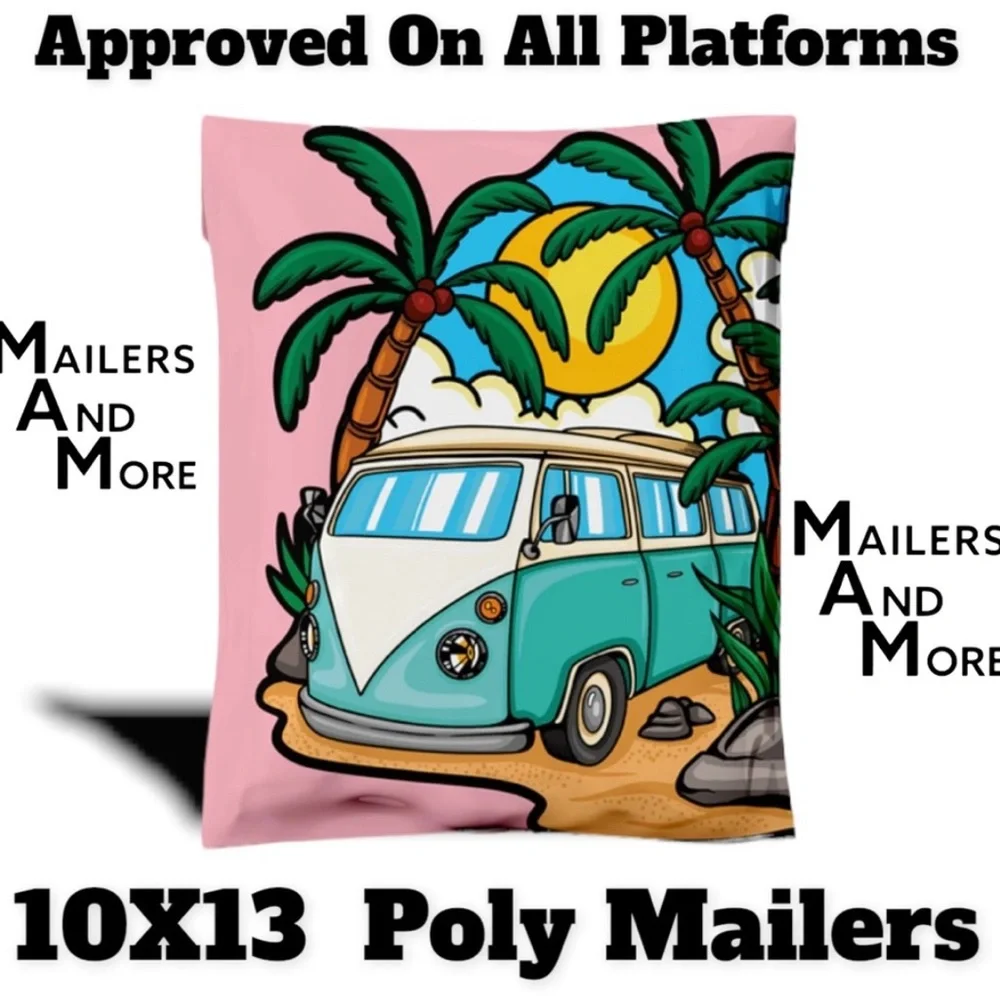 25 10X13 5 Designs 5 Each Some Beach Somewhere Variety Pack MAILERS, Envelopes - Picture 3 of 6